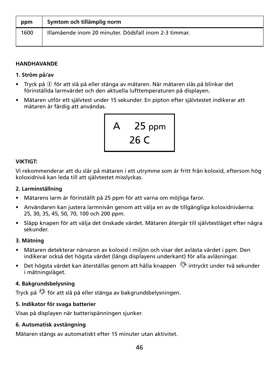 A 25, 26 c | Amprobe CM100 Carbon-Monoxide-Meter User Manual | Page 47 / 50
