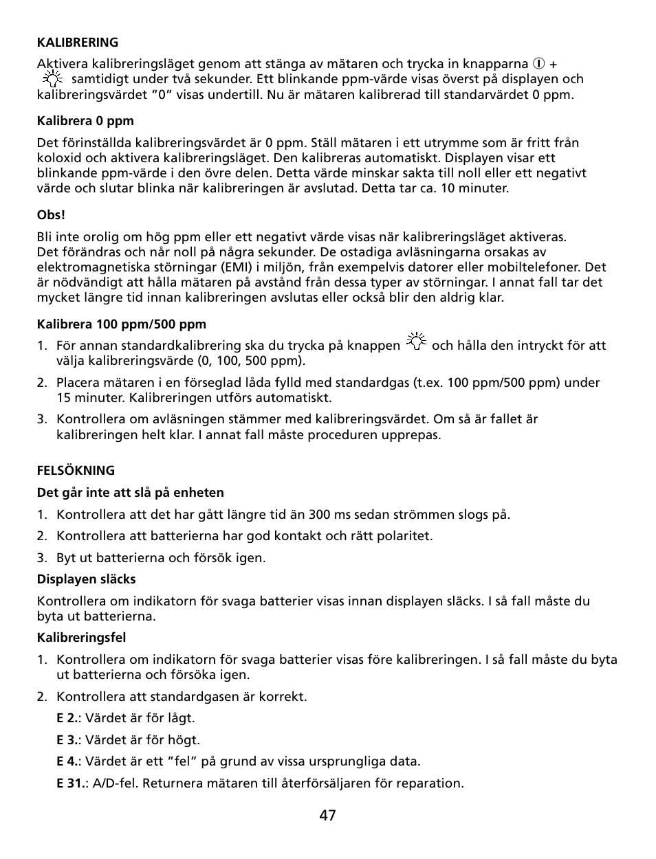 Amprobe CM100 Carbon-Monoxide-Meter User Manual | Page 48 / 50