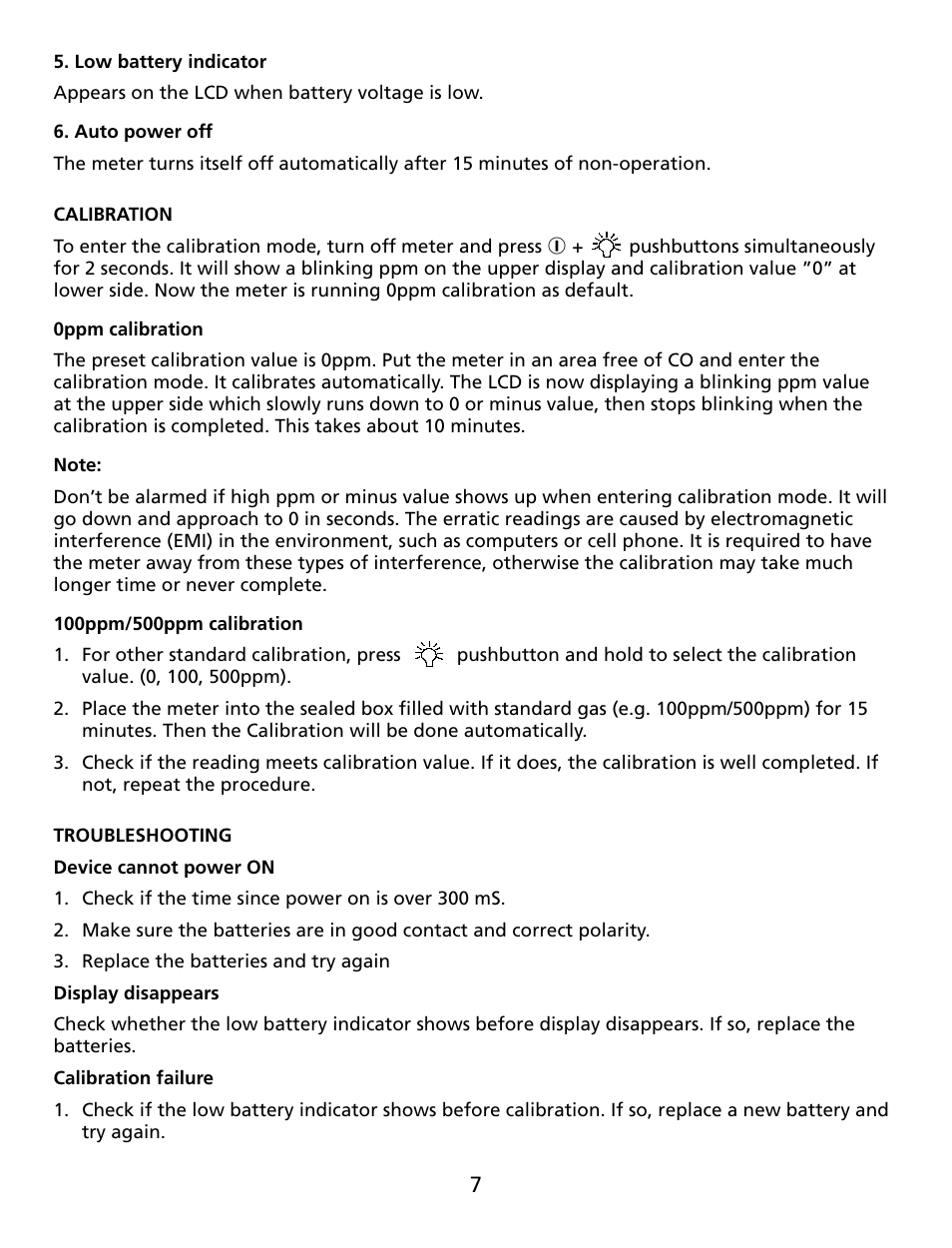 Amprobe CM100 Carbon-Monoxide-Meter User Manual | Page 8 / 50