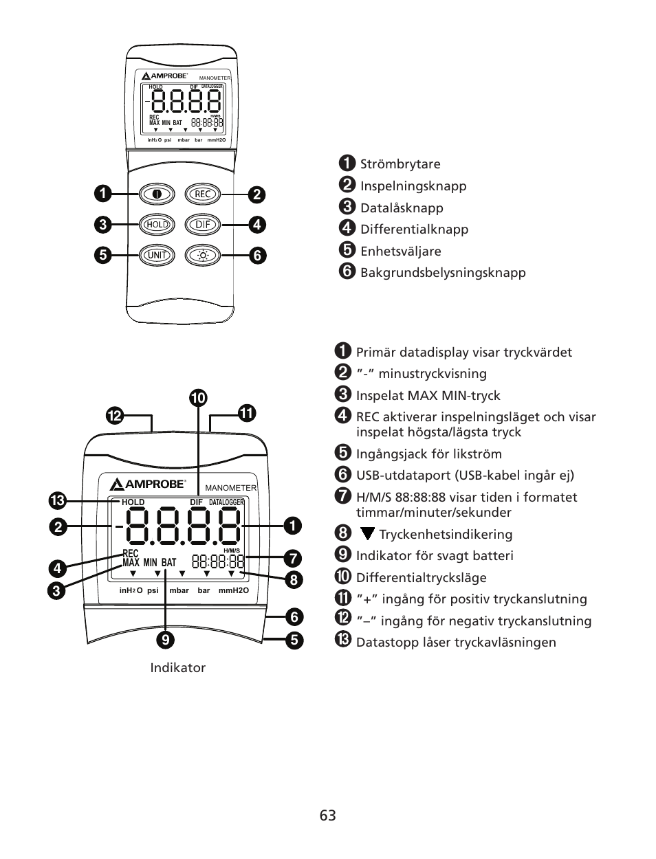 Amprobe MAN02-A Digital-Multimeter User Manual | Page 64 / 74