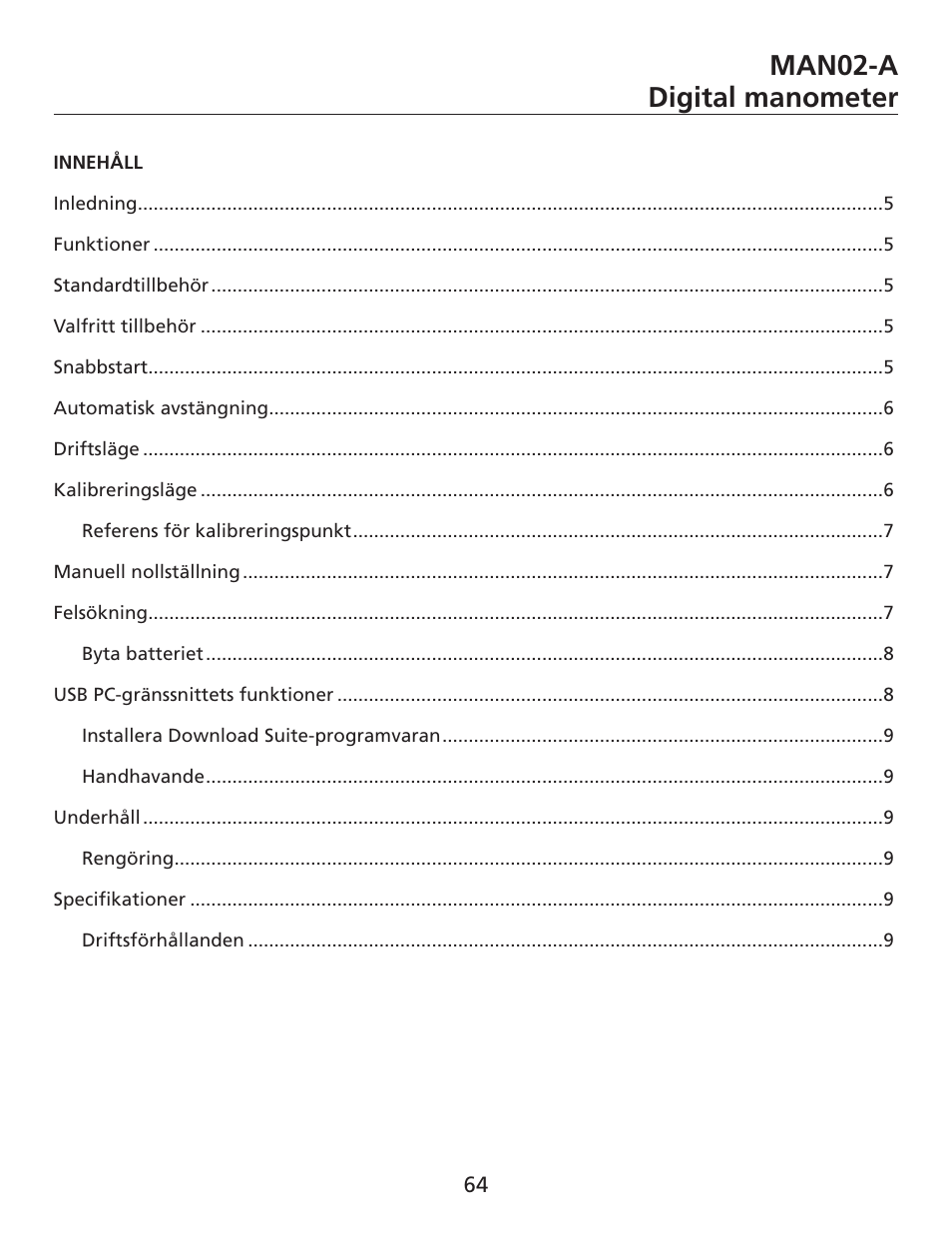 Man02-a digital manometer | Amprobe MAN02-A Digital-Multimeter User Manual | Page 65 / 74