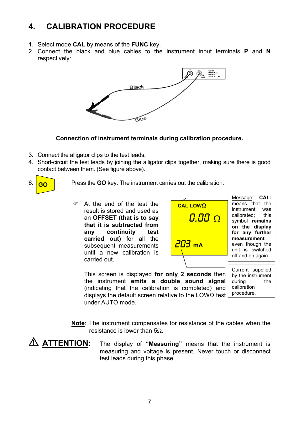 Calibration procedure | Amprobe MEGATEST-1000 Megohmmeter User Manual | Page 8 / 100