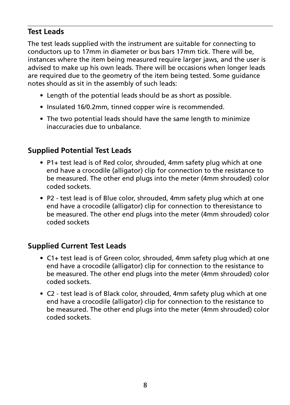 Amprobe MO-100 Milliohm-Meter User Manual | Page 12 / 19