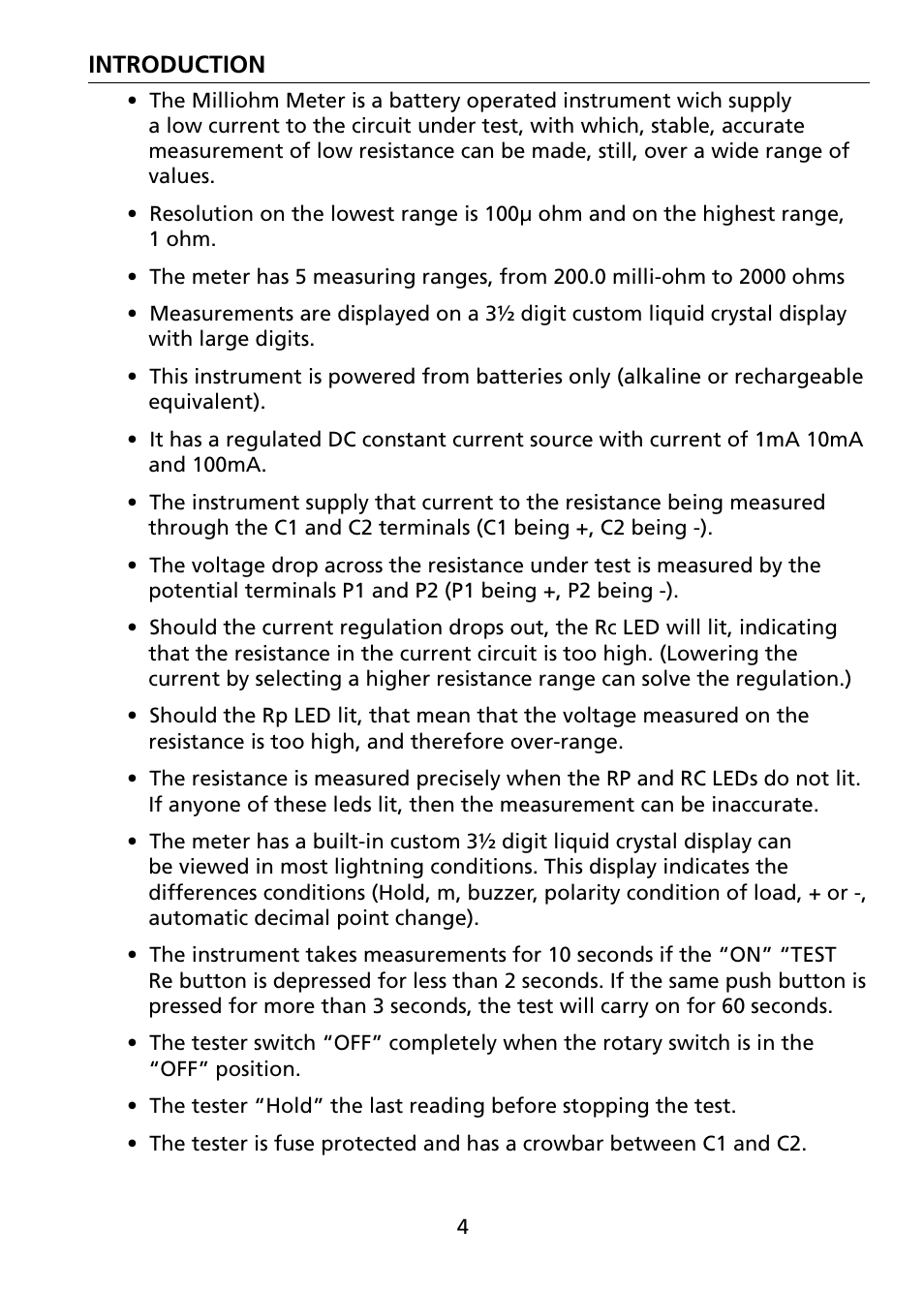 Amprobe MO-100 Milliohm-Meter User Manual | Page 8 / 19