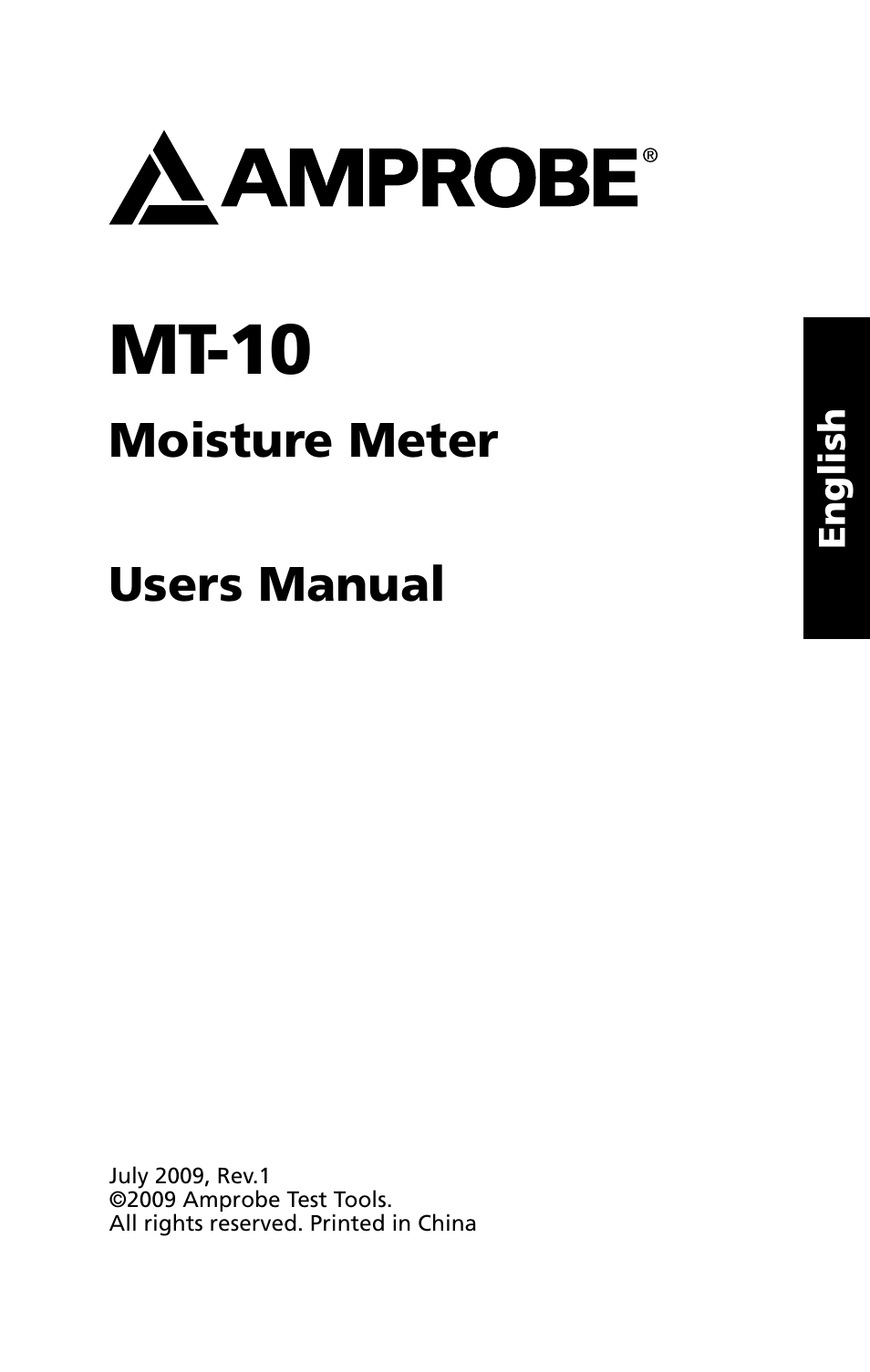 Mt-10, Moisture meter users manual | Amprobe MT-10 Moisture-Meter User Manual | Page 2 / 13