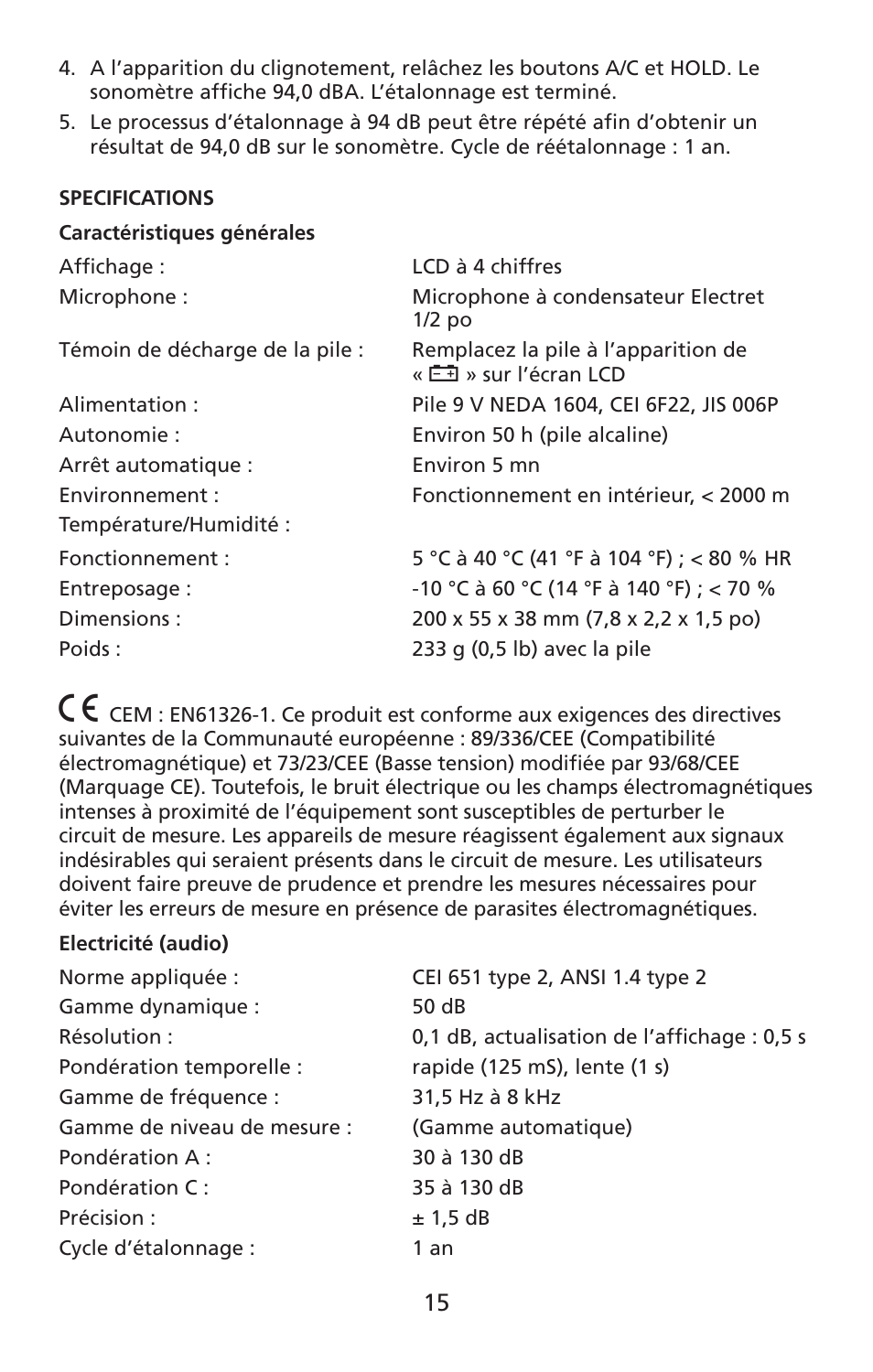 Amprobe SM-10 Sound-Level-Meters User Manual | Page 16 / 50