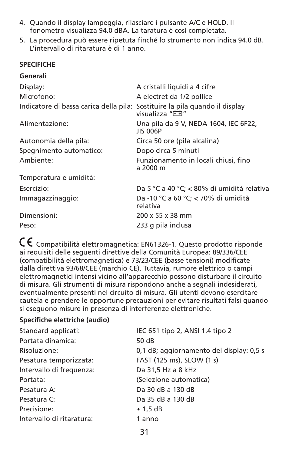 Amprobe SM-10 Sound-Level-Meters User Manual | Page 32 / 50