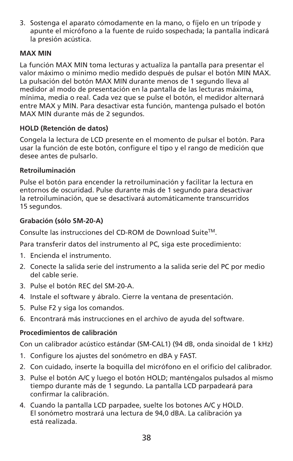 Amprobe SM-10 Sound-Level-Meters User Manual | Page 39 / 50