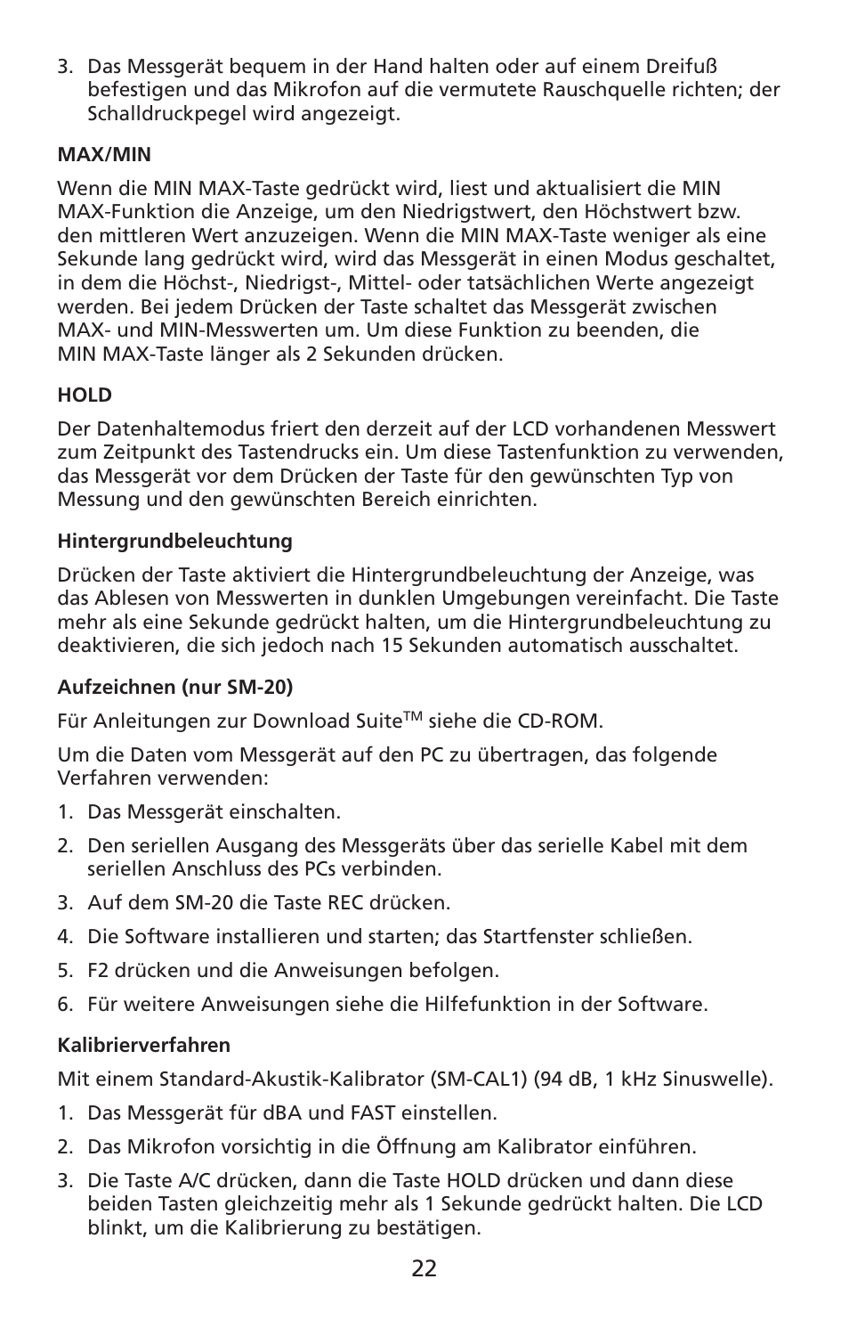 Amprobe SM-10 Sound-Level-Meters User Manual | Page 23 / 50