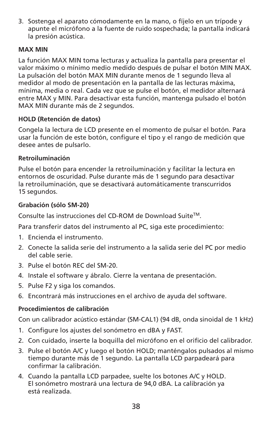 Amprobe SM-10 Sound-Level-Meters User Manual | Page 39 / 50