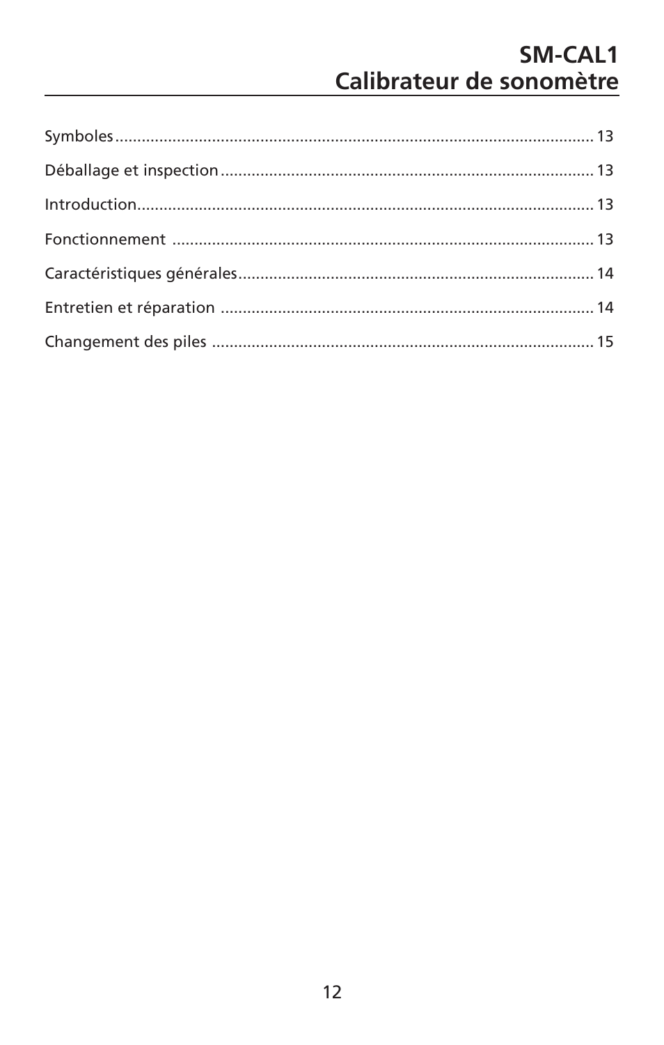 Sm-cal1 calibrateur de sonomètre | Amprobe SM-CAL1 Sound-Meter-Calibrator User Manual | Page 13 / 51