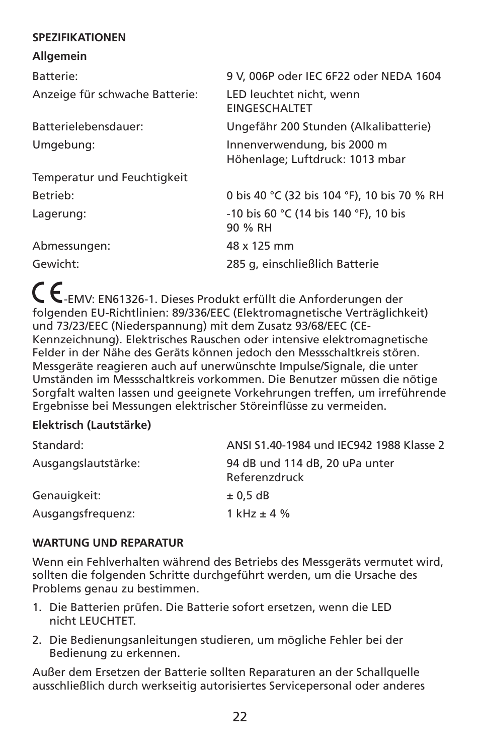 Amprobe SM-CAL1 Sound-Meter-Calibrator User Manual | Page 23 / 51