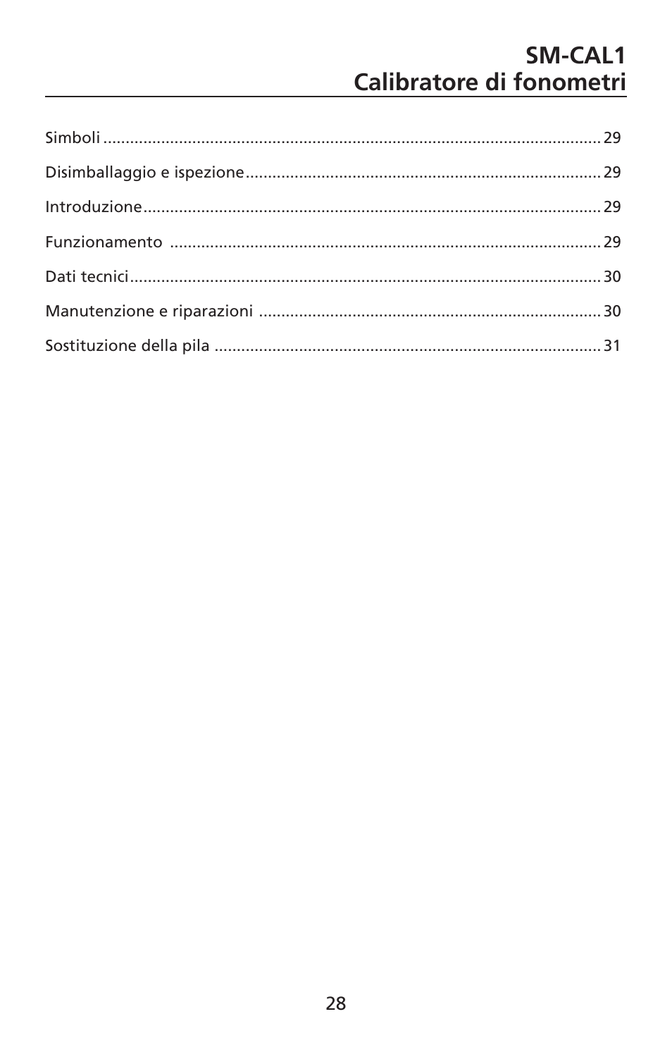 Sm-cal1 calibratore di fonometri | Amprobe SM-CAL1 Sound-Meter-Calibrator User Manual | Page 29 / 51