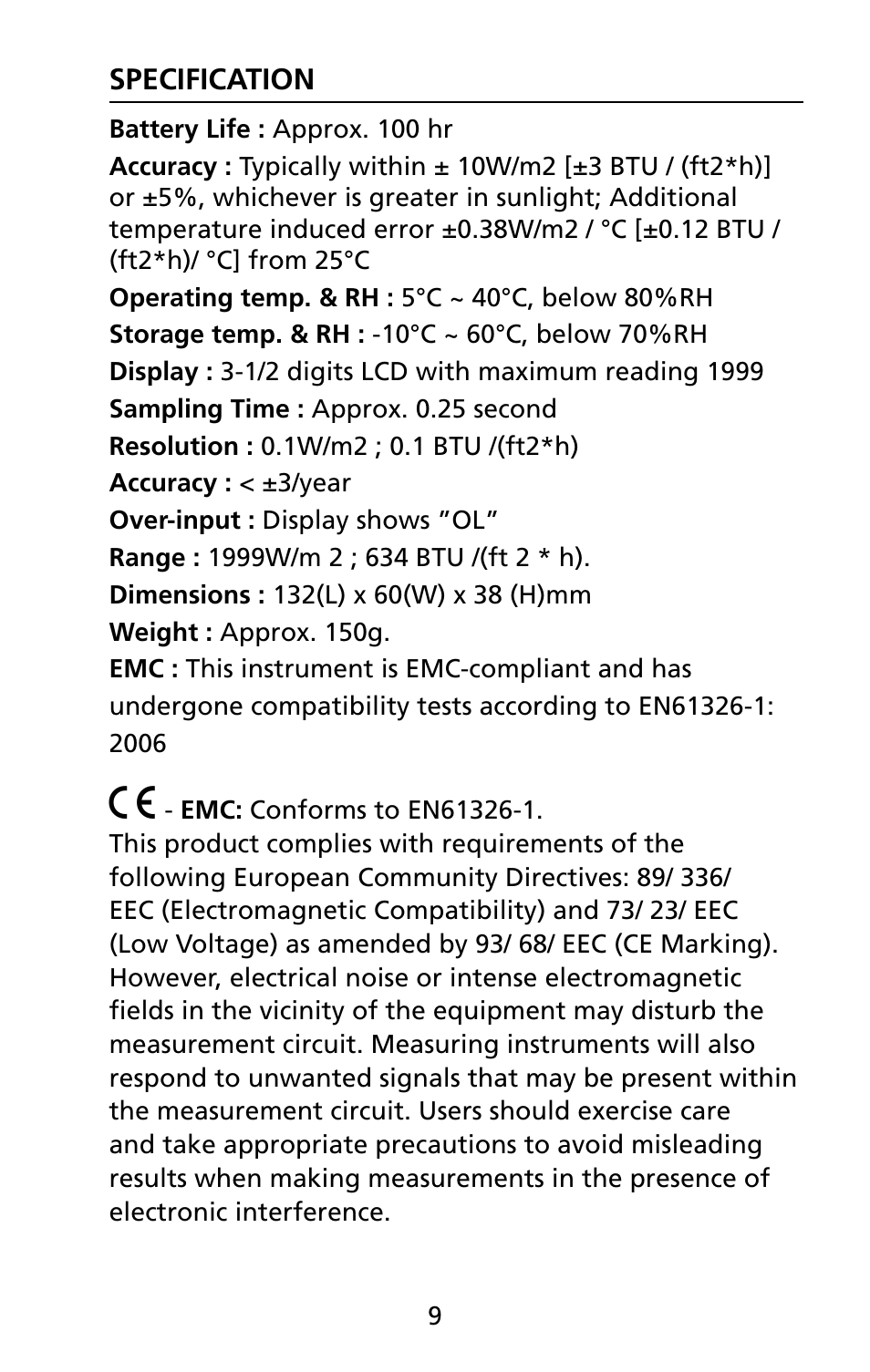 Amprobe SOLAR-100 Solar-Power-Meter User Manual | Page 12 / 14