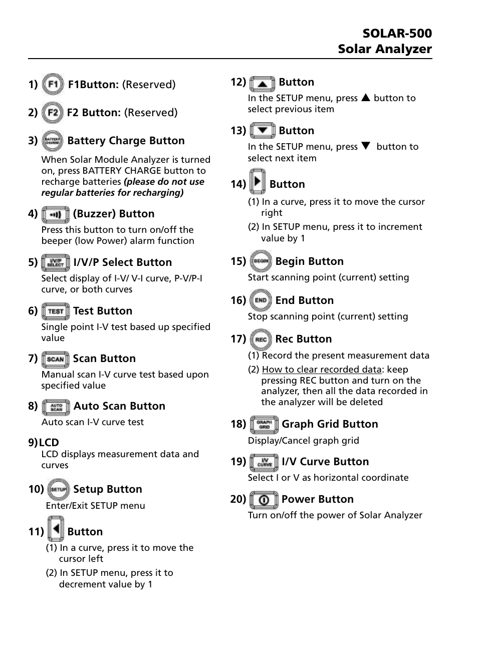 Solar-500 solar analyzer | Amprobe SOLAR-500 Solar-Analyzer User Manual | Page 5 / 39