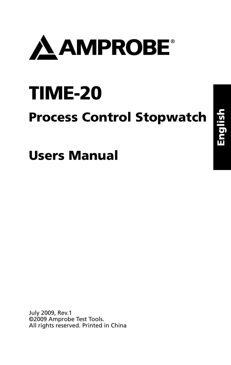 Time-20, Process control stopwatch users manual | Amprobe TIME-20 Process-Control-Stopwatch User Manual | Page 2 / 12