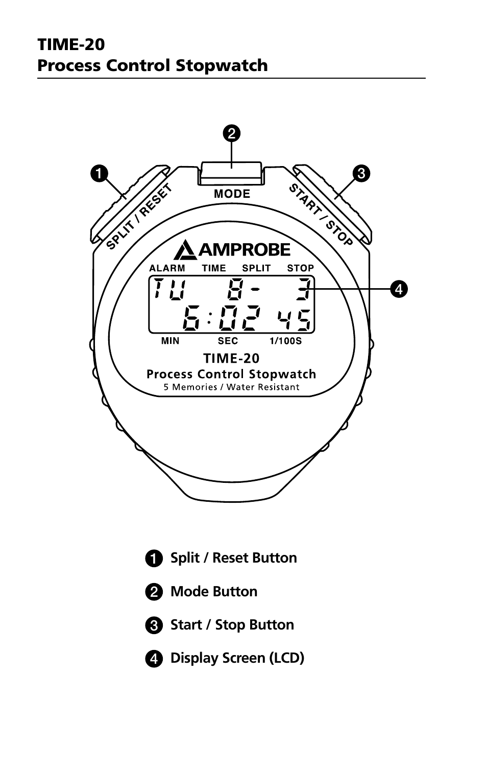 Amprobe TIME-20 Process-Control-Stopwatch User Manual | Page 5 / 12