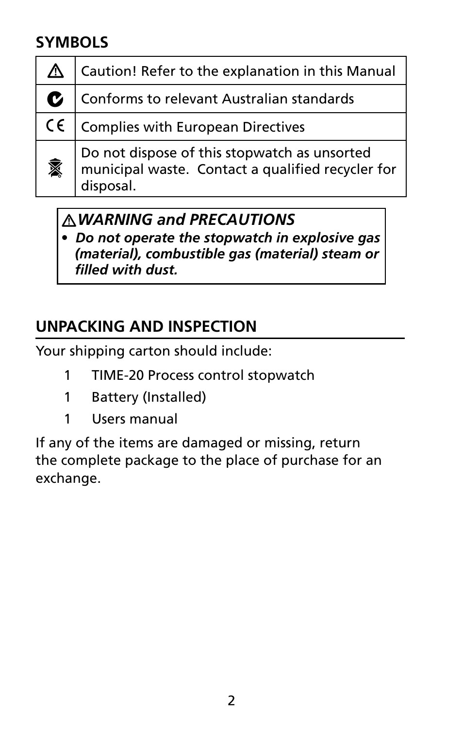 Amprobe TIME-20 Process-Control-Stopwatch User Manual | Page 7 / 12