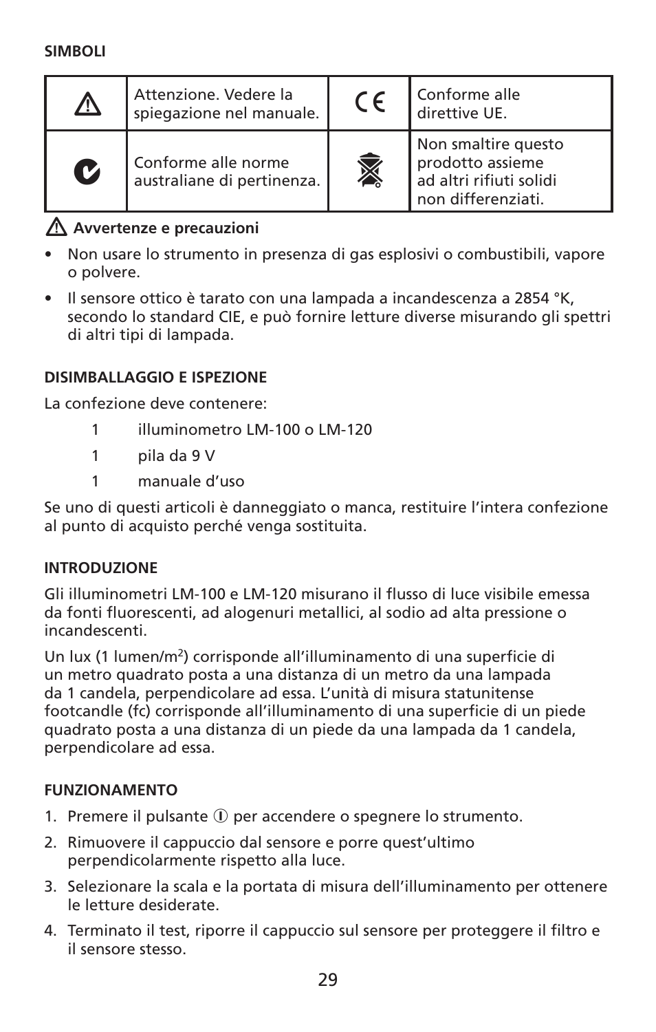 Amprobe LM-100 Light-Meters User Manual | Page 30 / 50