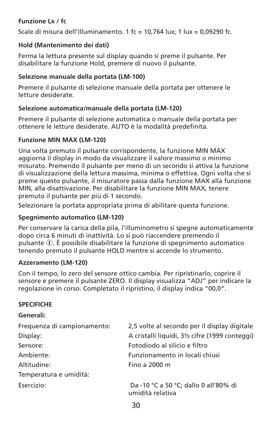 Amprobe LM-100 Light-Meters User Manual | Page 31 / 50