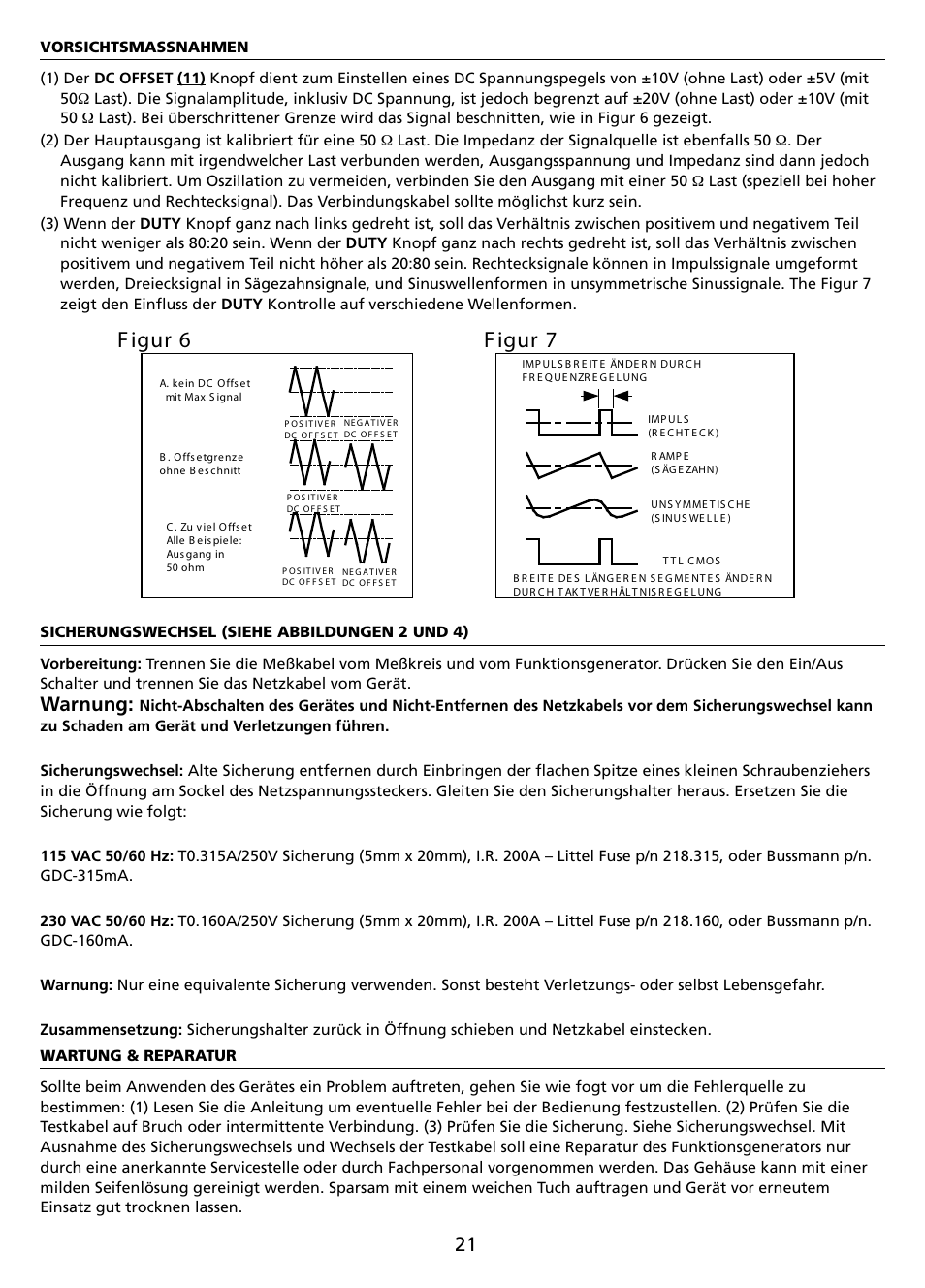 Figur 6 figur 7, Warnung | Amprobe FG2C-UA FG3C-UA User Manual | Page 27 / 56