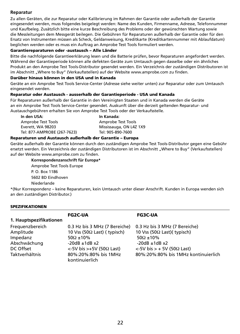 Amprobe FG2C-UA FG3C-UA User Manual | Page 28 / 56