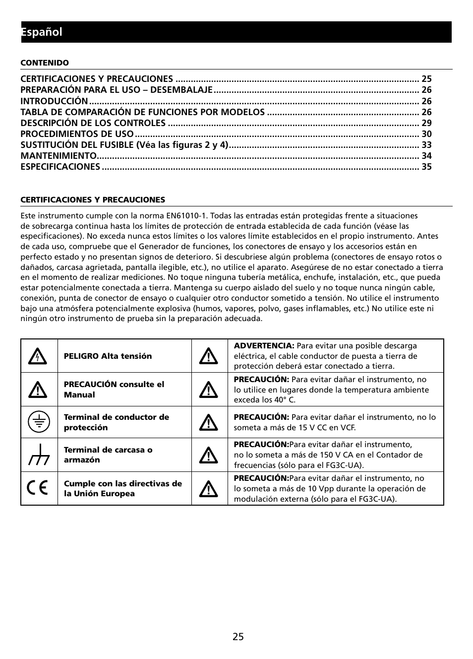 Amprobe FG2C-UA FG3C-UA User Manual | Page 31 / 56