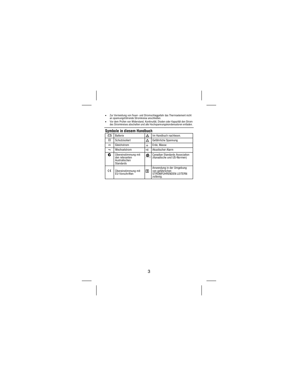 Symbole in diesem handbuch | Amprobe AC75B User Manual | Page 40 / 72