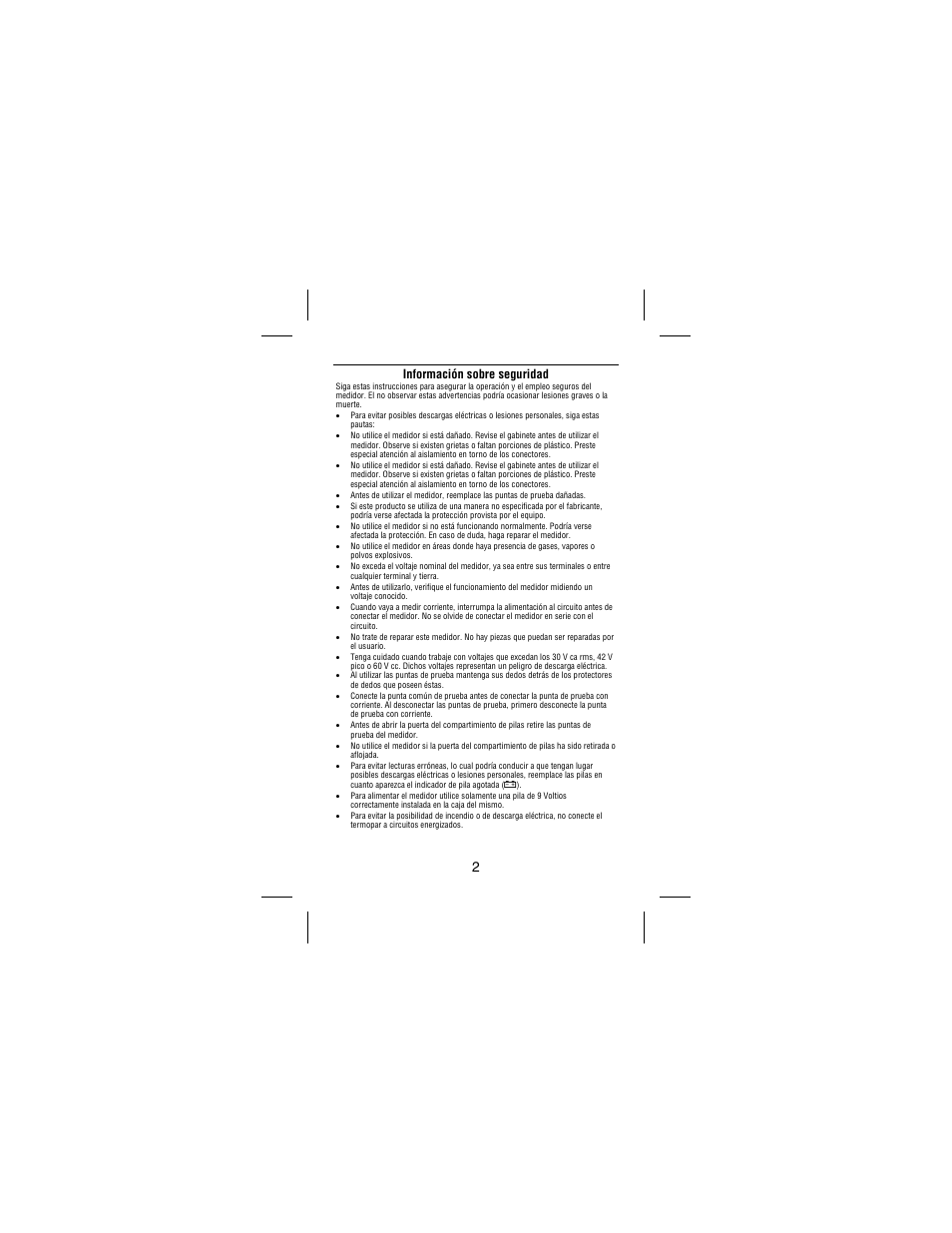 Información sobre seguridad | Amprobe AC75B User Manual | Page 63 / 72