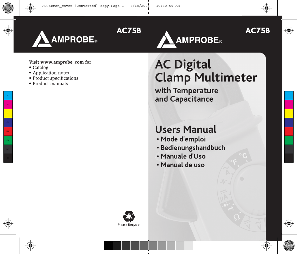 Amprobe AC75B User Manual | Page 72 / 72