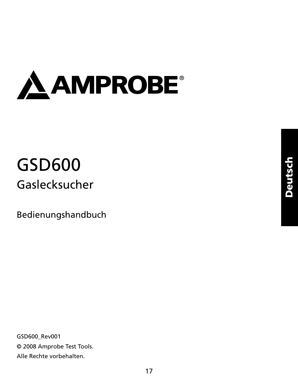 Gsd600, Gaslecksucher | Amprobe GSD600 Gas-Leak-Detector User Manual | Page 18 / 50