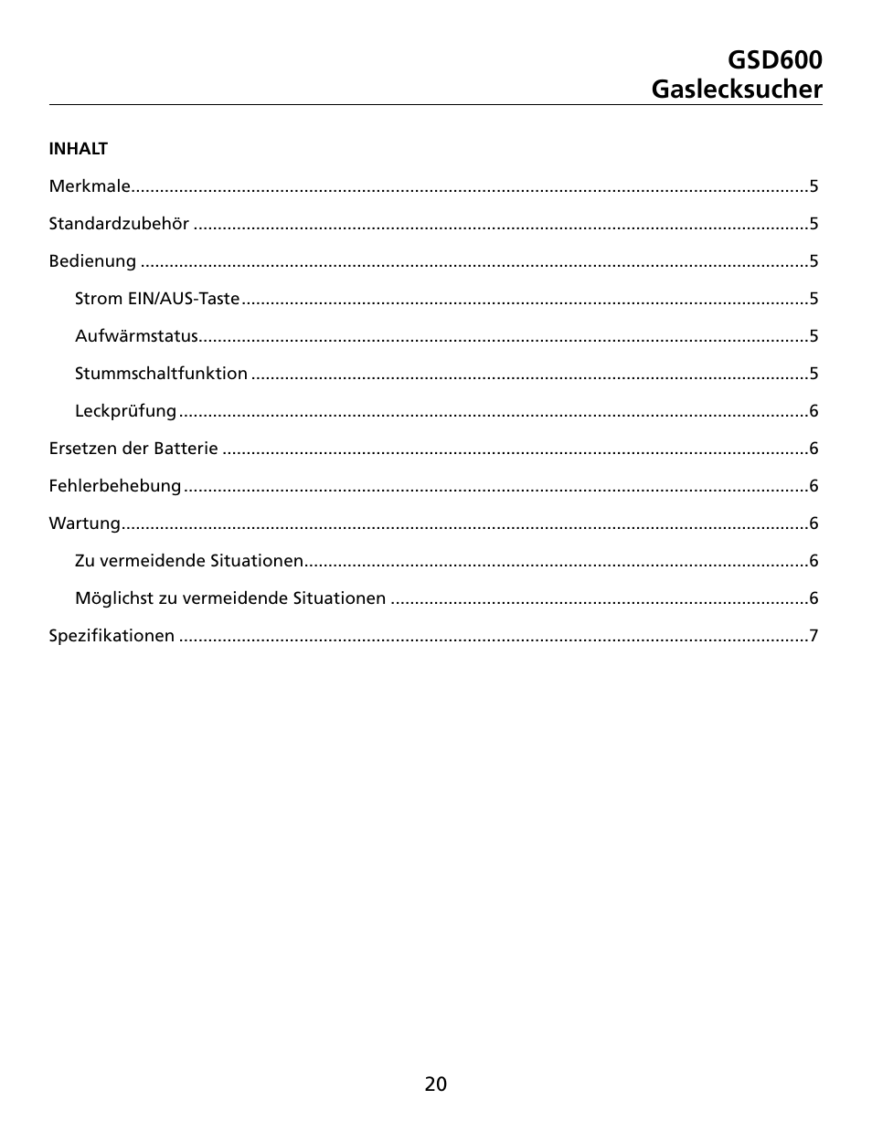 Gsd600 gaslecksucher | Amprobe GSD600 Gas-Leak-Detector User Manual | Page 21 / 50