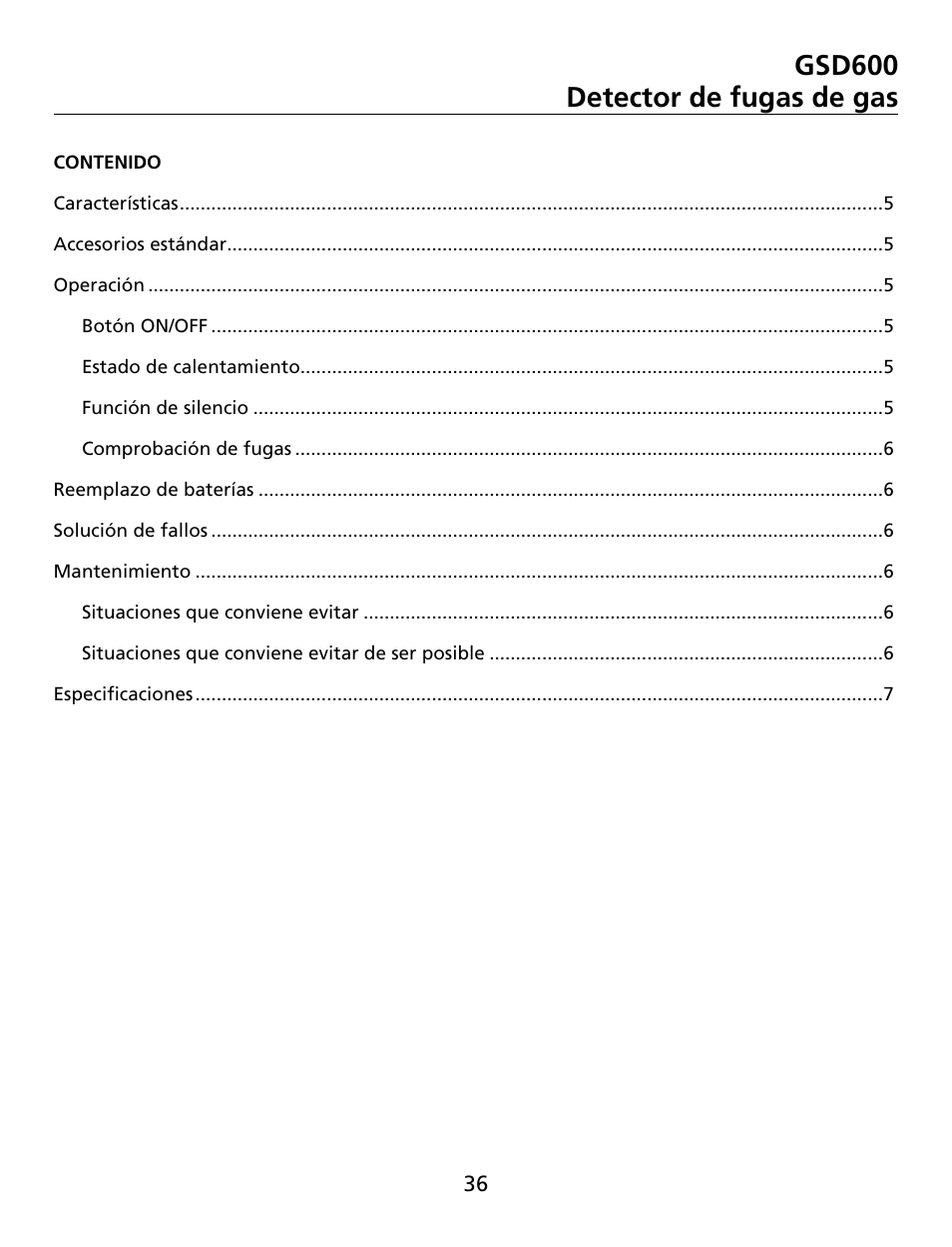 Gsd600 detector de fugas de gas | Amprobe GSD600 Gas-Leak-Detector User Manual | Page 37 / 50