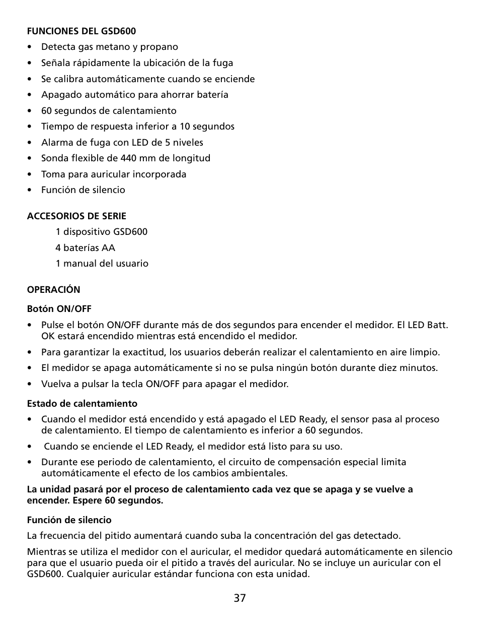 Amprobe GSD600 Gas-Leak-Detector User Manual | Page 38 / 50