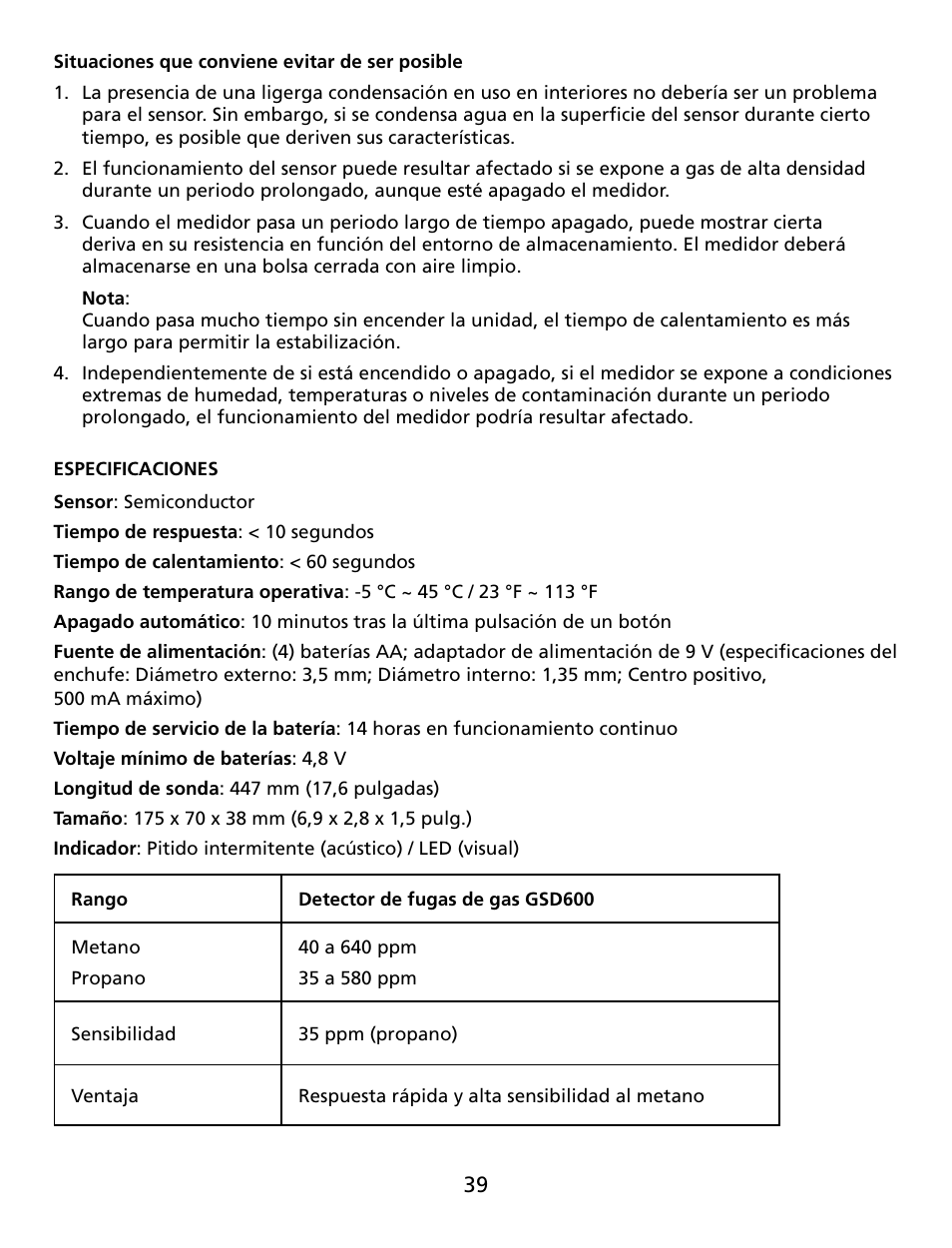 Amprobe GSD600 Gas-Leak-Detector User Manual | Page 40 / 50