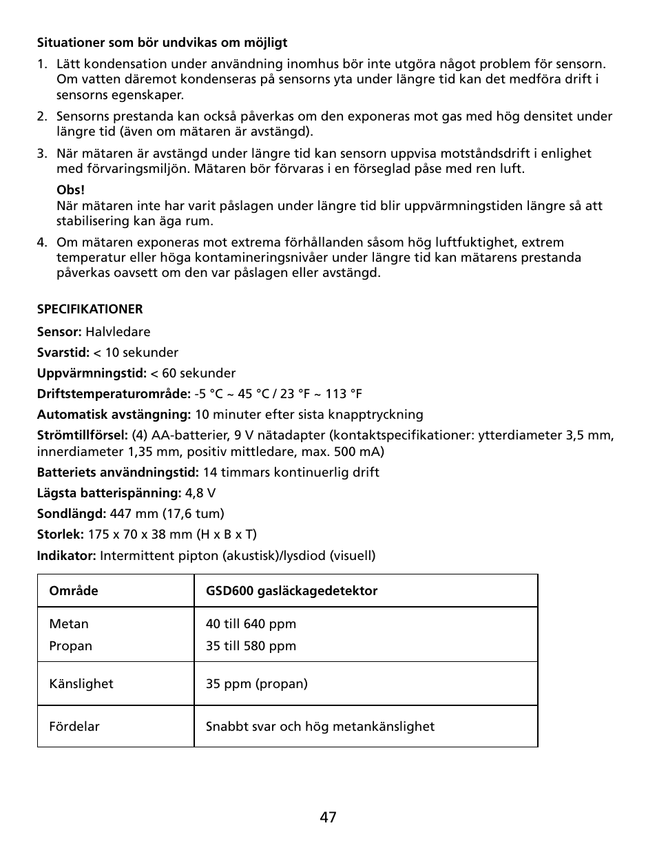 Amprobe GSD600 Gas-Leak-Detector User Manual | Page 48 / 50