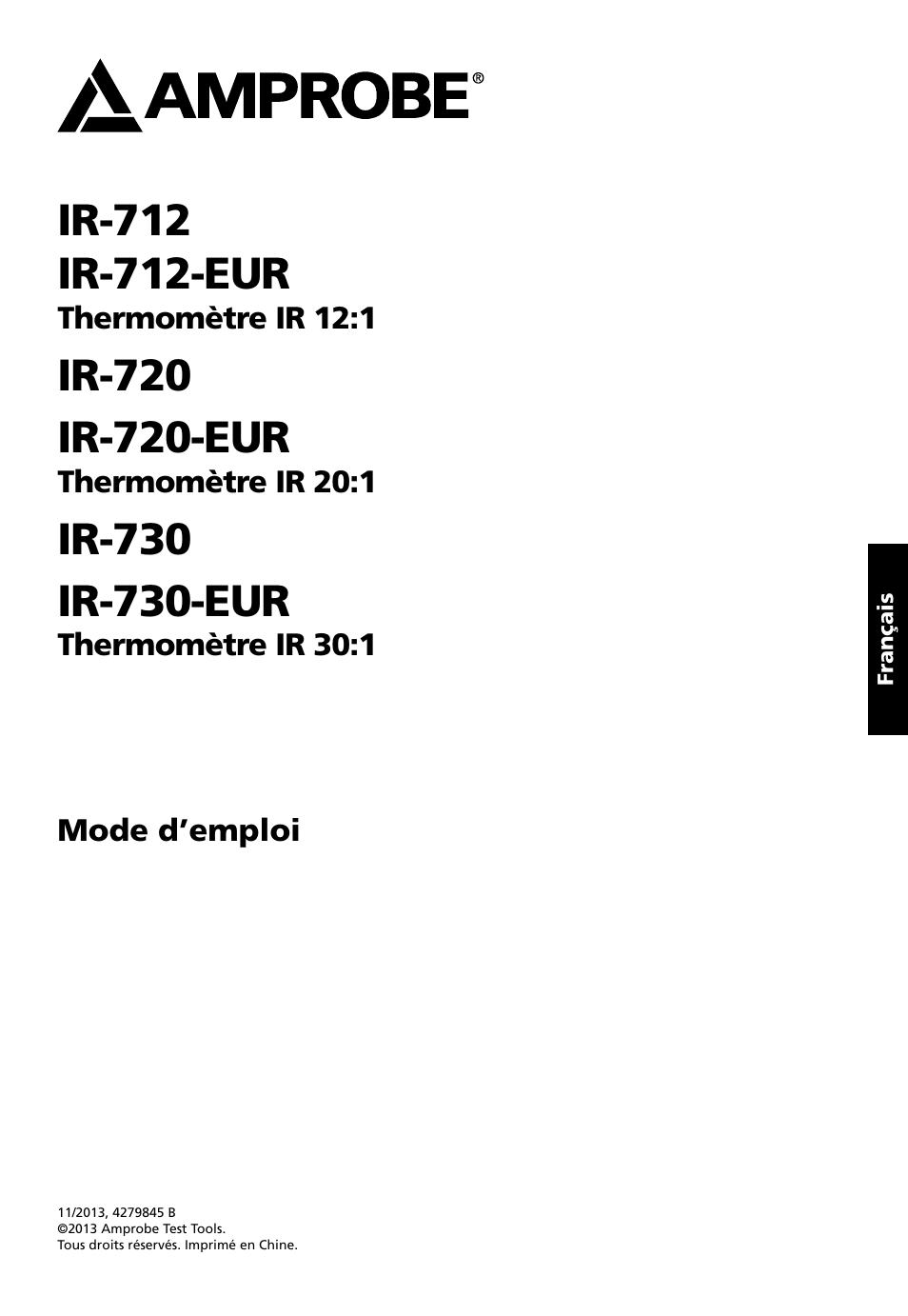 Amprobe IR-712 IR-720 IR-730 Infrared-Thermometers User Manual | Page 19 / 98