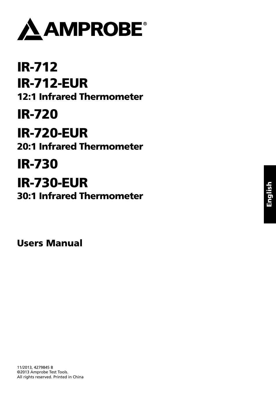 Amprobe IR-712 IR-720 IR-730 Infrared-Thermometers User Manual | Page 3 / 98