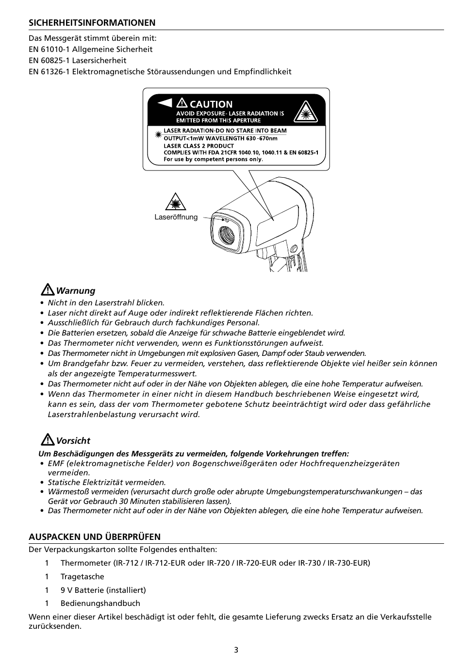 Amprobe IR-712 IR-720 IR-730 Infrared-Thermometers User Manual | Page 39 / 98