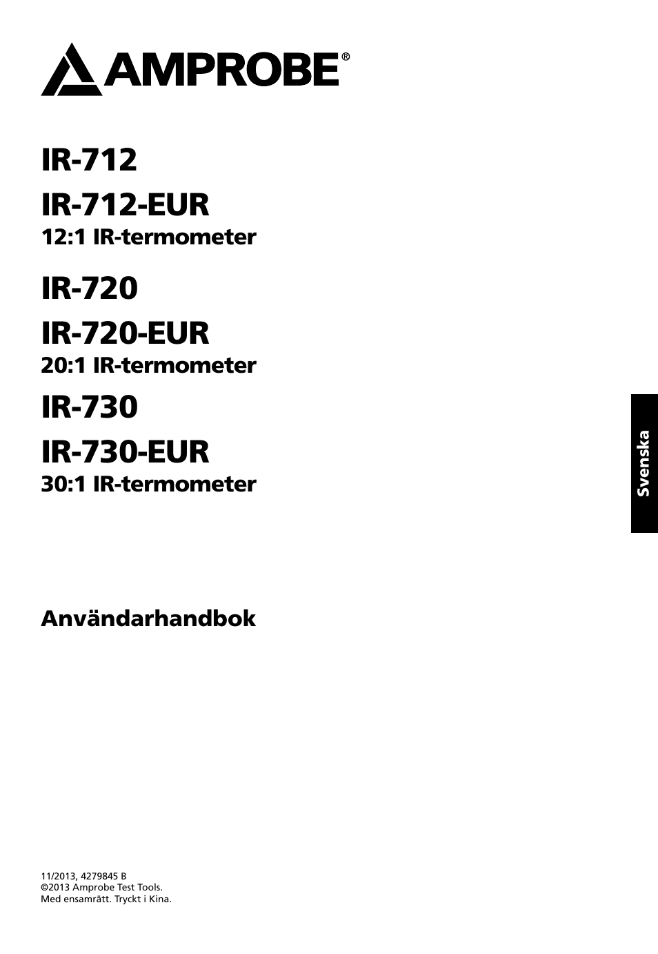 Amprobe IR-712 IR-720 IR-730 Infrared-Thermometers User Manual | Page 83 / 98