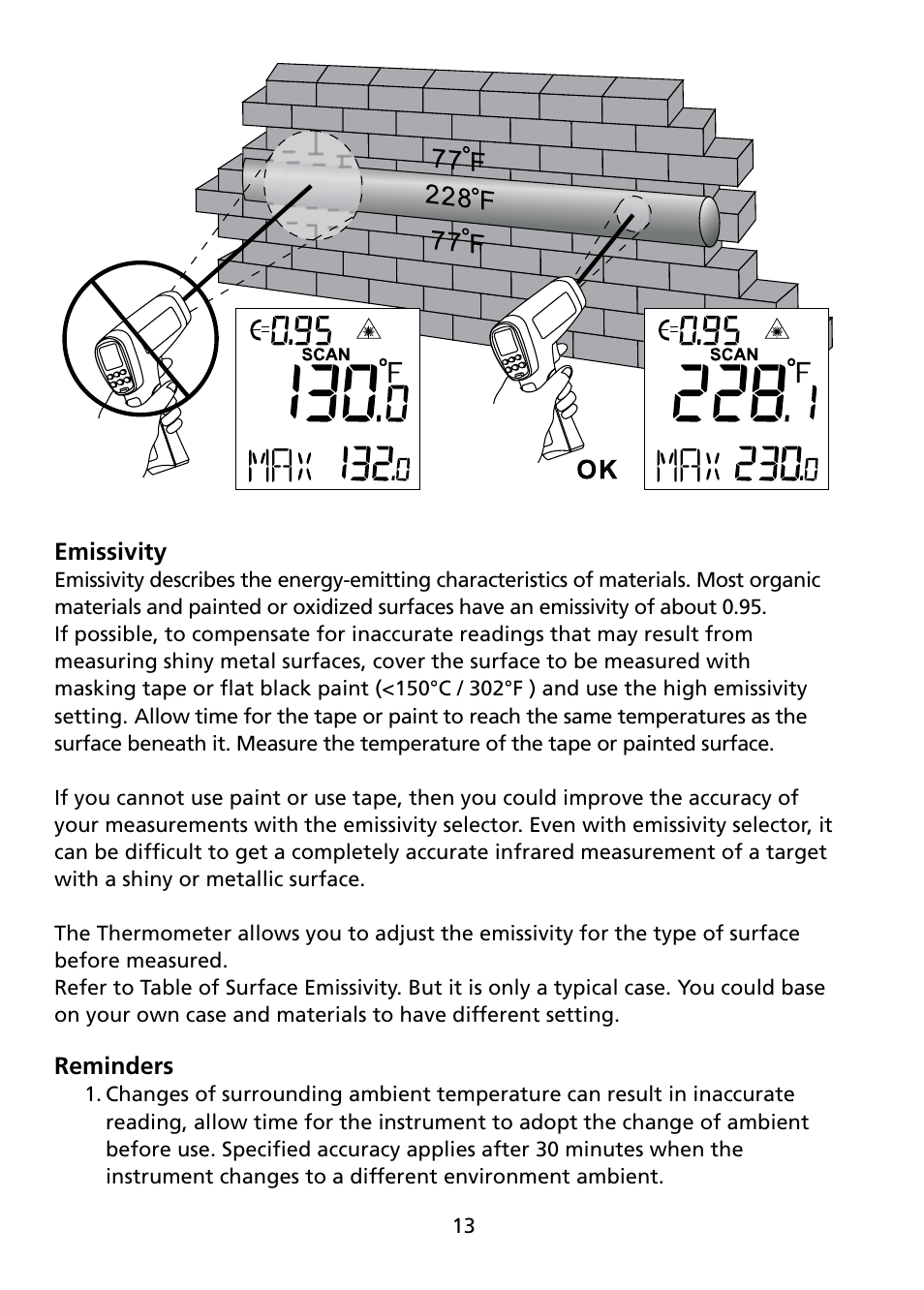 Amprobe IR-750 Infrared-Thermometer User Manual | Page 18 / 36