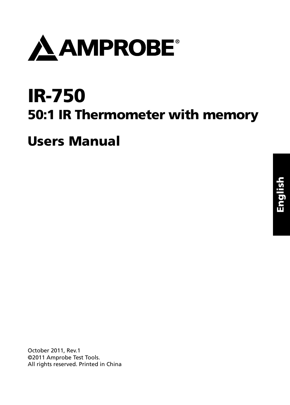 Ir-750 | Amprobe IR-750 Infrared-Thermometer User Manual | Page 3 / 36