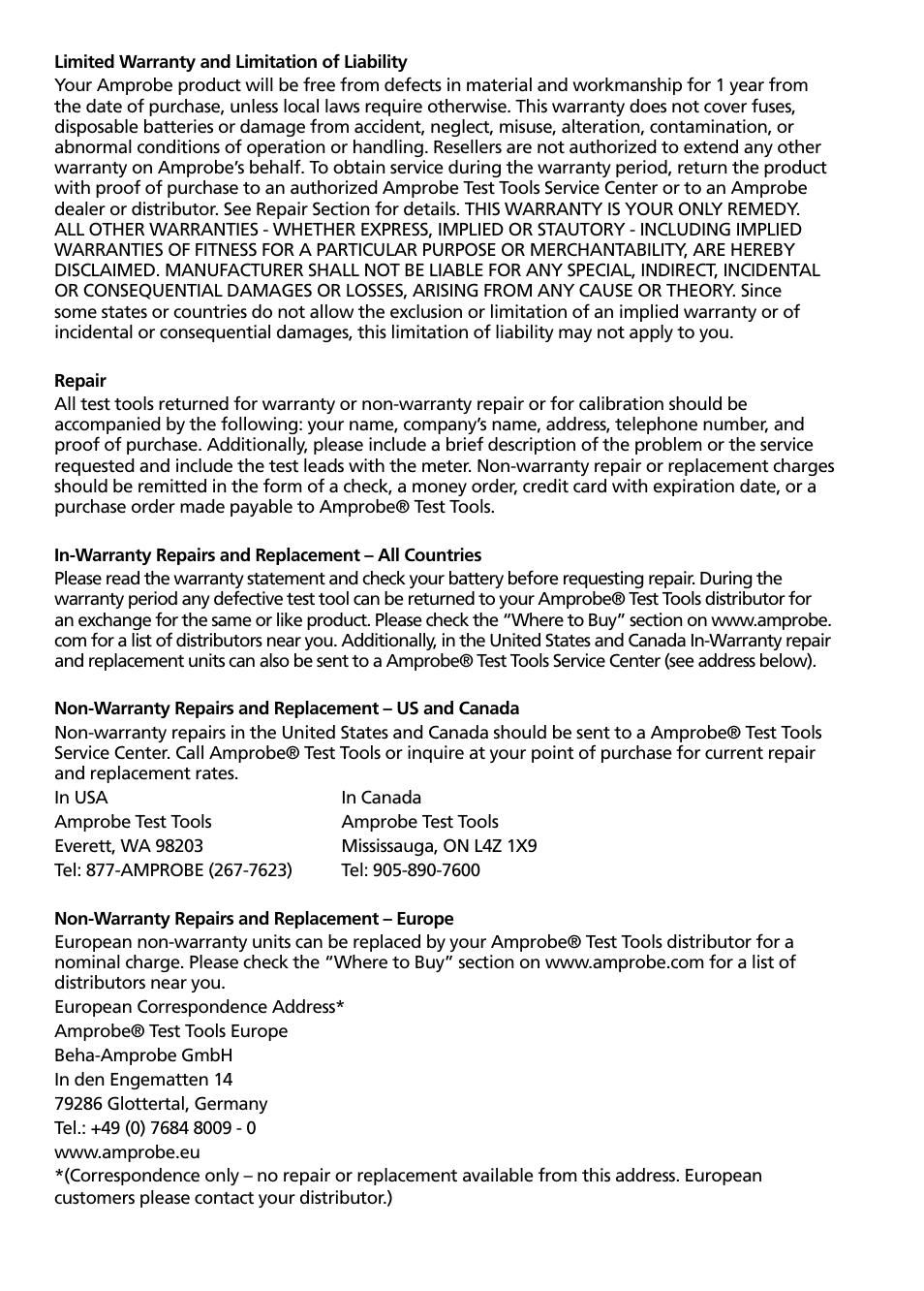 Amprobe IR-750 Infrared-Thermometer User Manual | Page 4 / 36