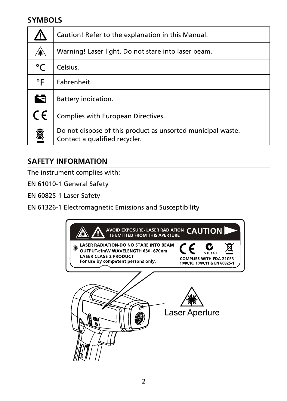 Amprobe IR-750 Infrared-Thermometer User Manual | Page 7 / 36