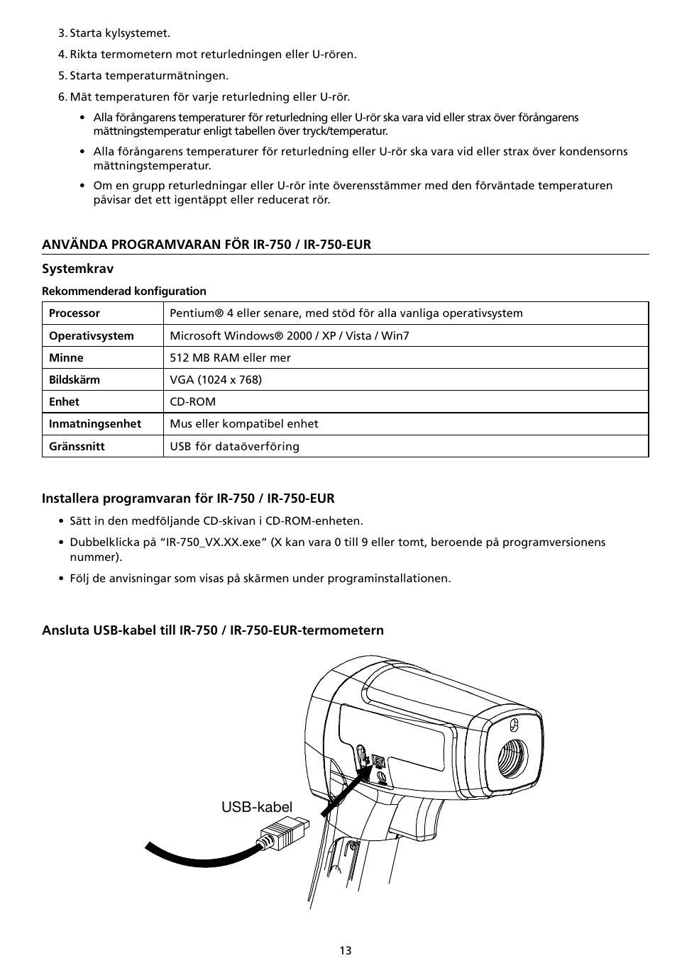 Usb-kabel | Amprobe IR-750 Infrared-Thermometer User Manual | Page 127 / 134
