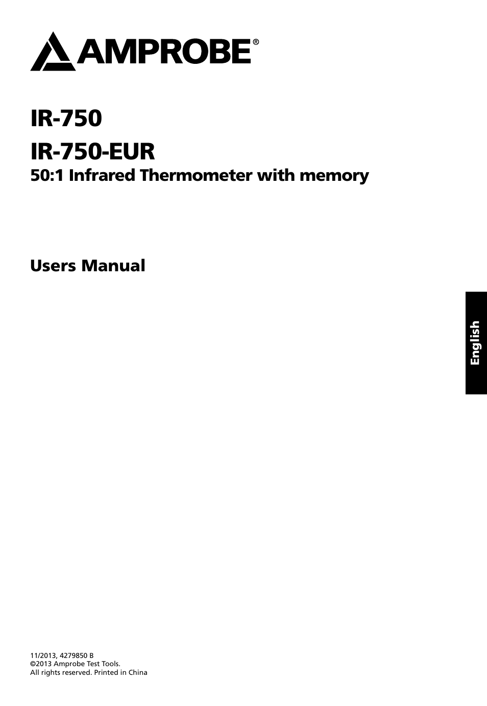 Amprobe IR-750 Infrared-Thermometer User Manual | Page 3 / 134