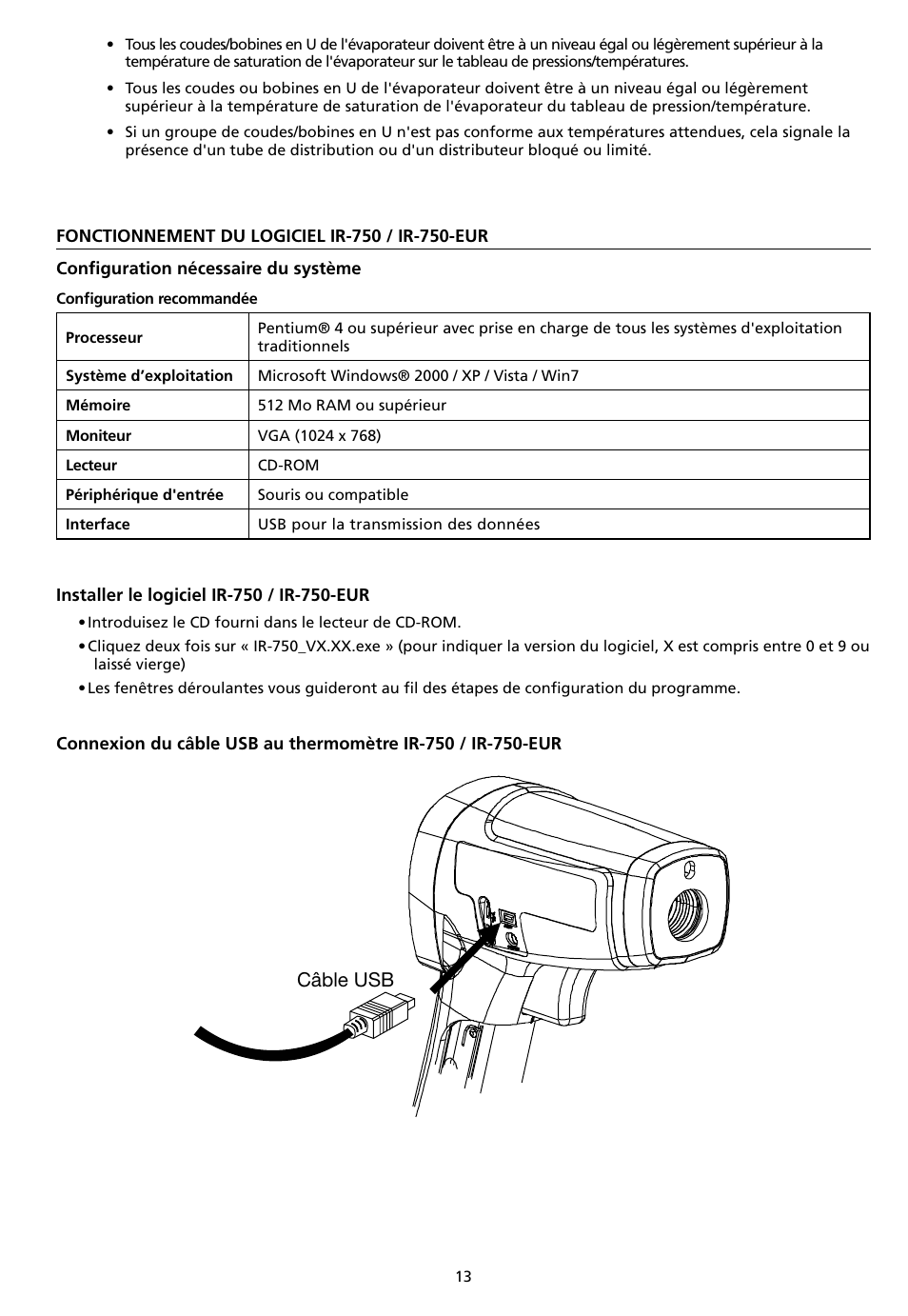 Câble usb | Amprobe IR-750 Infrared-Thermometer User Manual | Page 39 / 134