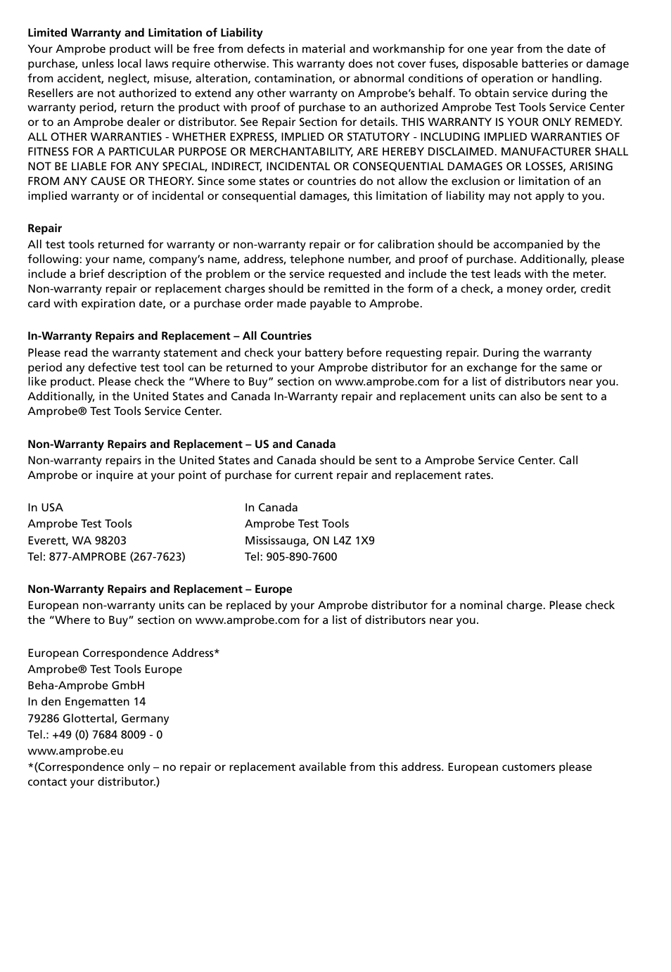 Amprobe IR-750 Infrared-Thermometer User Manual | Page 4 / 134