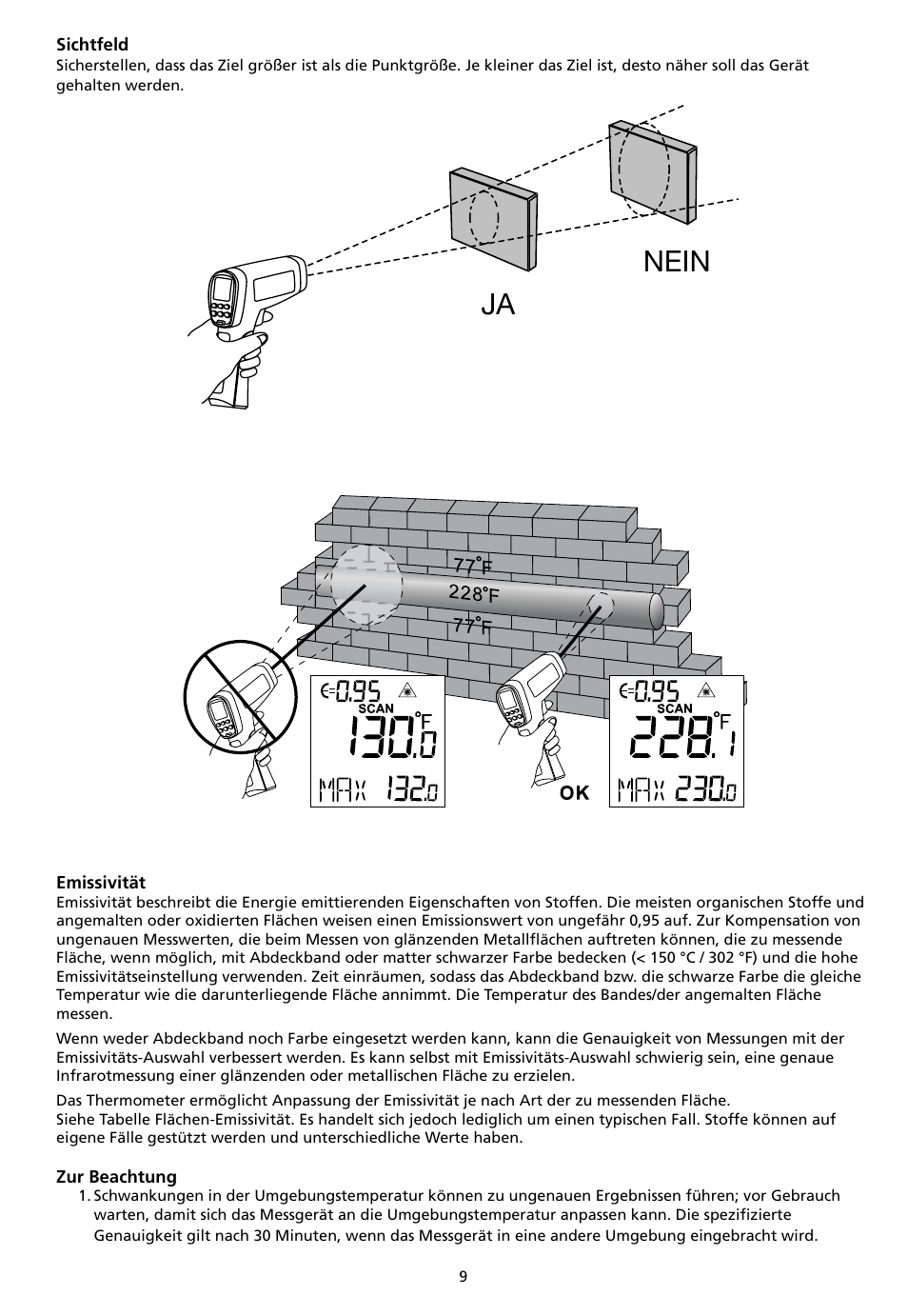 Ja nein | Amprobe IR-750 Infrared-Thermometer User Manual | Page 57 / 134