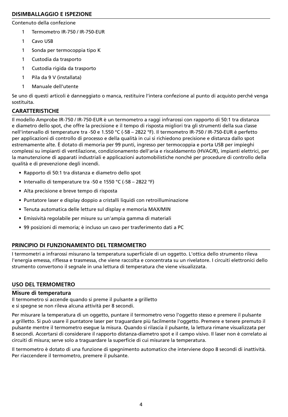 Amprobe IR-750 Infrared-Thermometer User Manual | Page 74 / 134